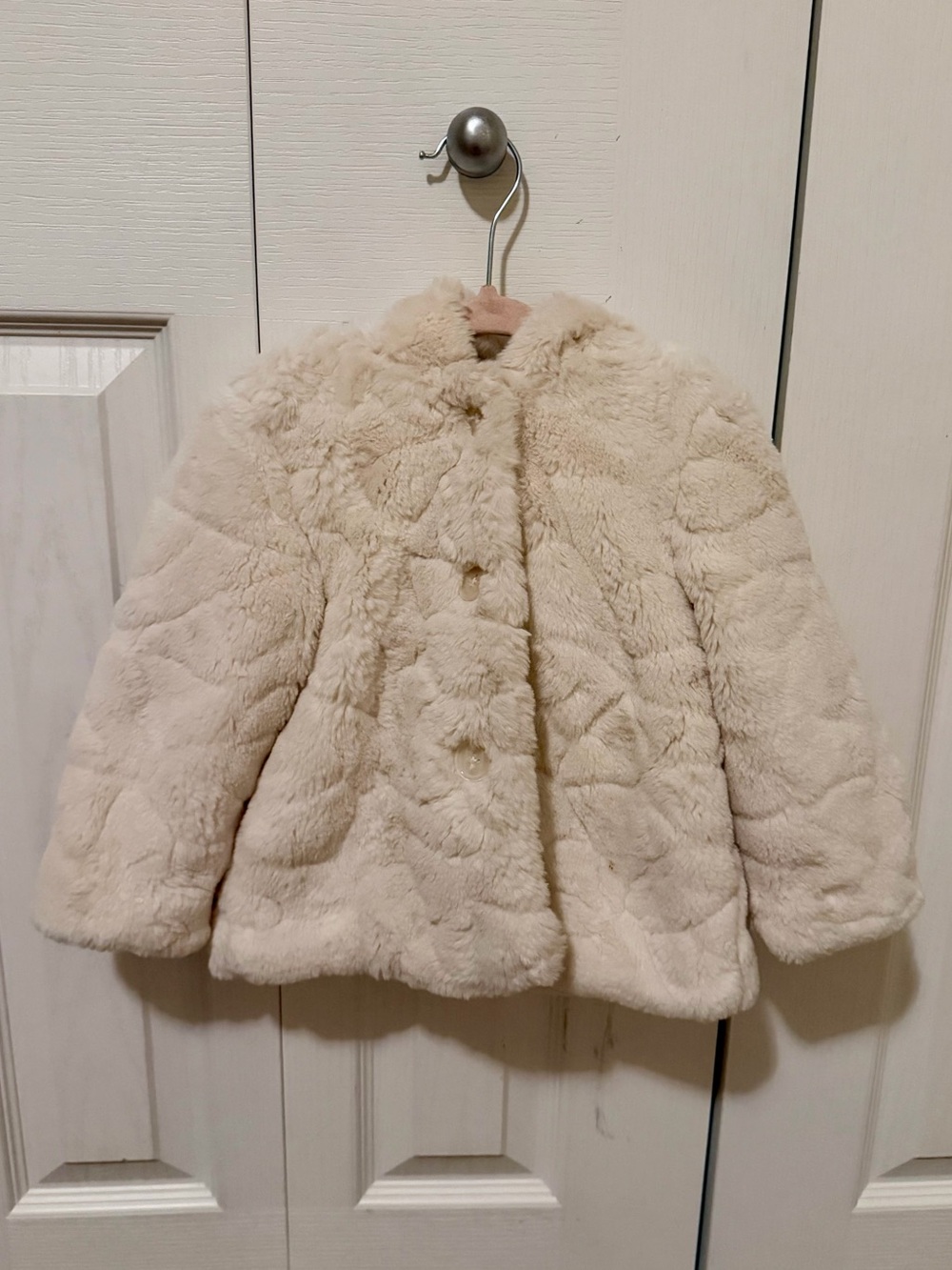 Koala Kids Cream Faux Fur Puffer Jacket